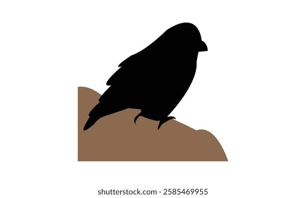 African crimson winged finch bird Silhouette Design  And Vector Illustration. 