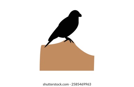 African crimson winged finch bird Silhouette Design  And Vector Illustration. 