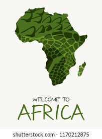 African crocodile map illustration
