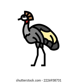 african crowned crane bird exotic color icon vector. african crowned crane bird exotic sign. isolated symbol illustration