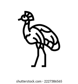 african crowned crane bird exotic line icon vector. african crowned crane bird exotic sign. isolated contour symbol black illustration