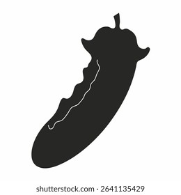 African Cucumber Silhouette icon on white background
