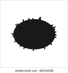 African Cucumis kiwano fruit sign simple icon on background