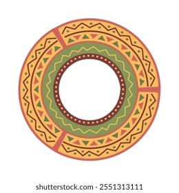 african culture ethnic round ornament isolated