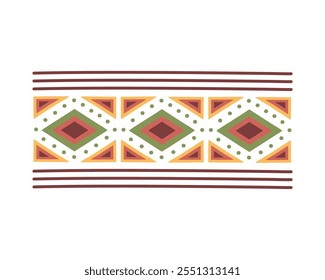 african culture geometric design border isolated