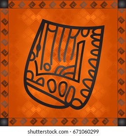African culture symbolic ornaments. African tribes hand drawn elements