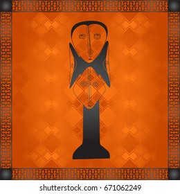 African culture symbolic ornaments. African tribes hand drawn elements