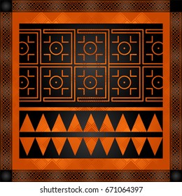 African culture symbolic ornaments. African tribes hand drawn elements