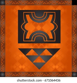 African culture symbolic ornaments. African tribes hand drawn elements