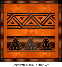 African culture symbolic ornaments. African tribes hand drawn elements