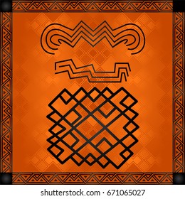 African culture symbolic ornaments. African tribes hand drawn elements