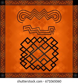 African culture symbolic ornaments. African tribes hand drawn elements