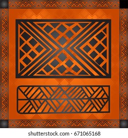 African culture symbolic ornaments. African tribes hand drawn elements