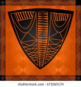 African culture symbolic ornaments. African tribes hand drawn elements