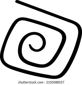 African curl pattern. Primitive art. Vector illustration