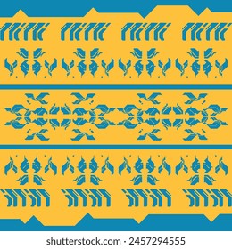 african cyberpunk futuristic ethnic fabric pattern seamless set collection template, 2d illustration rendering vector