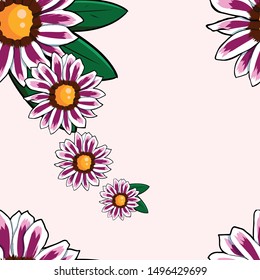 African Daisy Gazanian Flower Seamless Pattern