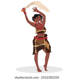 African Dance, beautiful woman in traditional and cultural clothes. vector illustration.