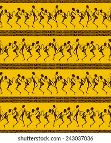 African dancing women seamless pattern