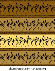 African dancing women seamless pattern