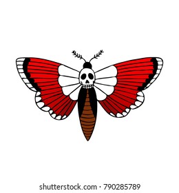 African deaths head hawkmoth illustration traditional tattoo flash