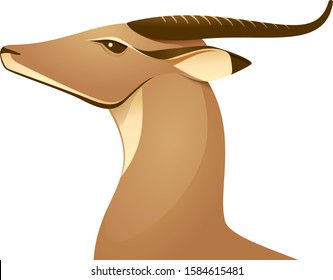 African Deer Gazelle Antelope Beautiful Logo Icon