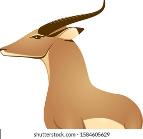 African Deer Gazelle Antelope Proud Logo Icon