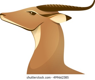 African Deer Gazelle Antelope Proud Logo Icon