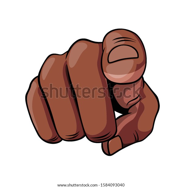 African Descent Hand Shows Index Finger Stock Vector Royalty Free