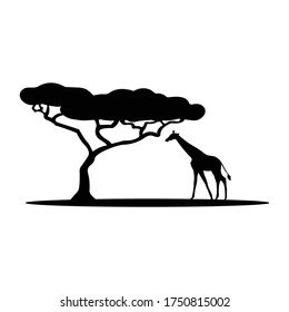 African desert silhouette vector simple design