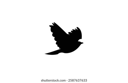 African desert warbler bird Silhouette Design  And Vector Illustration. 