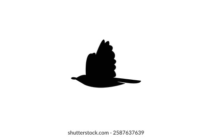 African desert warbler bird Silhouette Design  And Vector Illustration. 