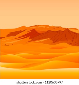African desert in warm colors. Sand dunes.