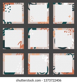 African design fashion template banner for social media kit with geometric and  abstract objects. Vector background.