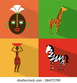 African design over  background, vector illustration