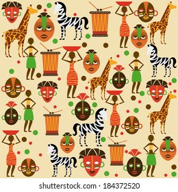 African design pattern, background, vector illustration