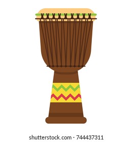 African Djembe Drum flat icon, music and instrument, sound sign vector graphics, a colorful solid pattern on a white background, eps 10.