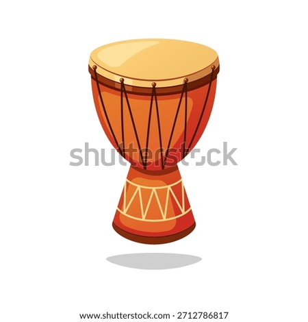 African djembe drum vector isolated on white background.