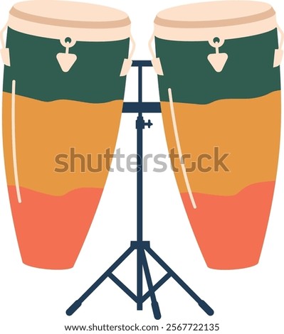 African double drum on stand