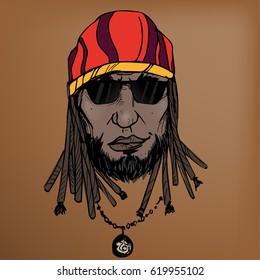 African with dreadlocks, man with dreadlocks, comic style