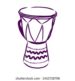 African drum contour vector illustration 