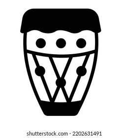 African drum Glyph Vector Icon easily modified

