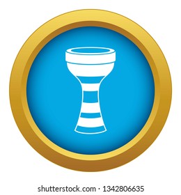 African drum icon blue vector isolated on white background for any design