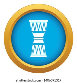 African drum icon blue vector isolated on white background for any design