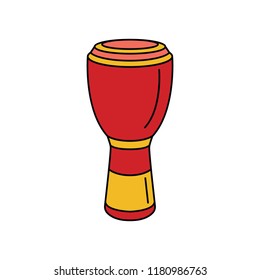 African drum icon. Cartoon african drum vector icon for web design isolated on white background