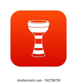 African drum icon digital red for any design isolated on white vector illustration