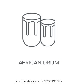 African drum linear icon. African drum concept stroke symbol design. Thin graphic elements vector illustration, outline pattern on a white background, eps 10.