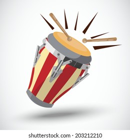 african drum. long drum - vector illustration