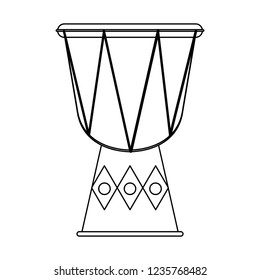 African drum music instrument black and white