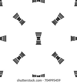African drum pattern repeat seamless in black color for any design. Vector geometric illustration